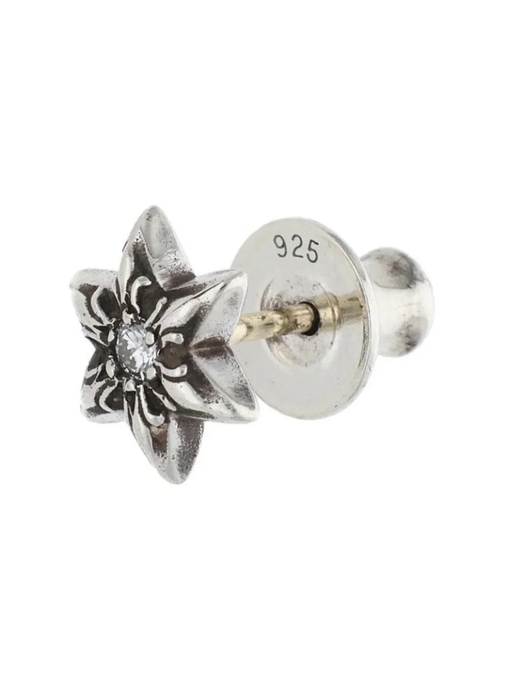 Chrome Hearts CO Star Dmnd Stud 1 Diamond Silver Single Earring